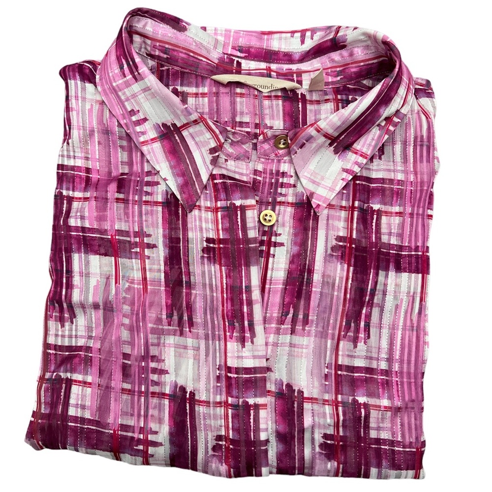 Soft Surroundings Button Down Sheer Shirt Medium - image 1